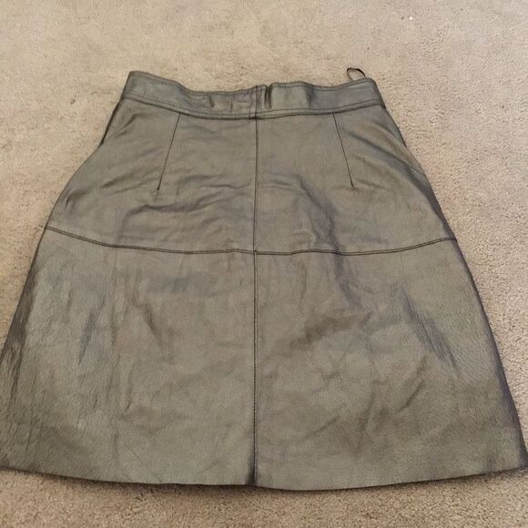 Bloggers Zara Leather Metallic Silver Aged Effect Skirt - Picture 8 of 11